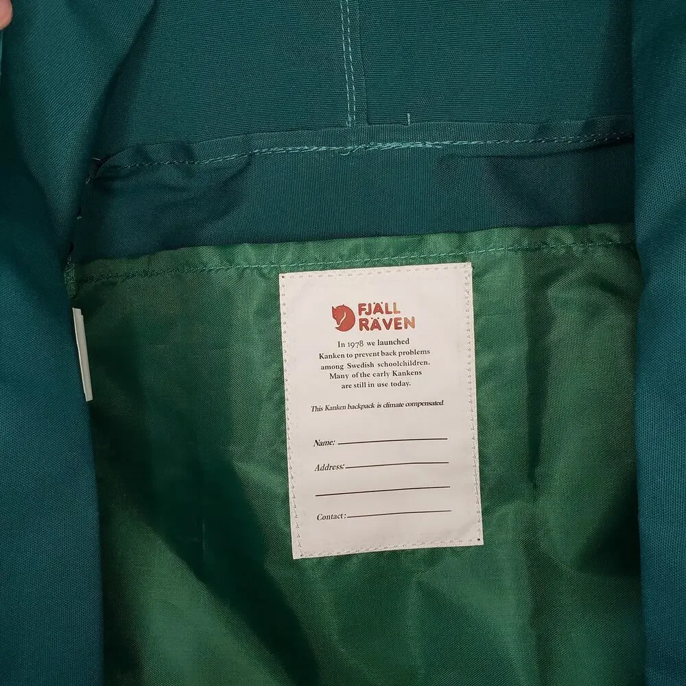 Fjallraven Kanken Backpack Frost Green EUC